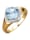 Gemondo Ring med syntetisk kvarts och vita topaser, Blå