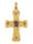 Kreuz-Anhänger mit Granat in SIlber 925, Gelbgoldfarben