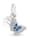Pandora Charm-Anhänger - Blauer Schmetterling & Spruch -, Silber