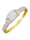 Damenring mit Diamanten in Gelbgold 375, Bicolor