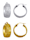 2 paires de créoles en argent 925, Coloris argent/Coloris or jaune