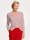 MONA Blouse in bicolor, Rood/Wit