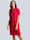 Alba Moda Leinenkleid mit abnehmbarem Bindegürtel, Rot