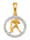 Sternzeichen-Anhänger - Wassermann - mit Diamanten in Gelbgold 585, Gelbgoldfarben
