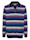 Roger Kent Mikina s prúžkovaným vzorom z farbenej priadze, Námornícka/Kráľovská/Striebrošedá