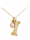 GEMSHINE Halskette mit Anhänger Knochen für Hund Rosenquarz, gold coloured
