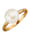 Diemer Perle Damenring mit 1 weißen Süßwasser-Zuchtperle, Weiß