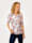 Barbara Lebek T-shirt à imprimé mode devant et dos, Écru/Rose vif/Orange