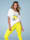 seeyou Shirt mit sommerlichem Print, Gelb/Weiß