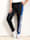 MIAMODA Jogginghose mit seitlichem Streifen und Print, Schwarz/Royalblau
