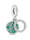 Pandora Charm-Anhänger - Funkelnde Grüne Scheibe - 799186C02, Silberfarben