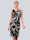 Alba Moda Kleid mit 3 eingelegten Falten, Schwarz/Beige/Weiß