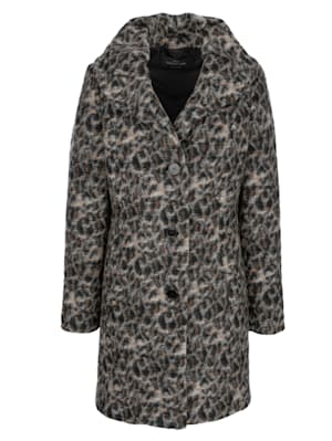 Veste en laine mélangée à motif léopard