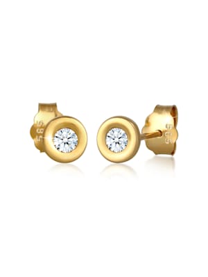 Ohrringe Klassisch Solitär Diamant (0.12 Ct.) 585 Gelbgold