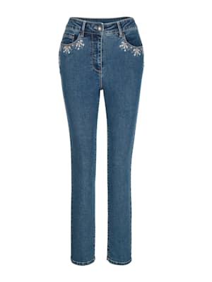Jeans with embellished pockets
