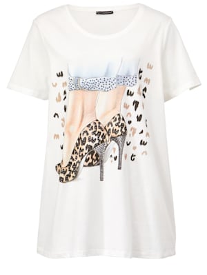 T-shirt à motif d'escarpins léopard