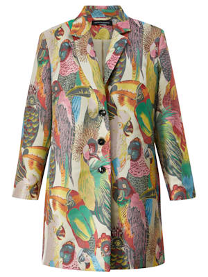 Robe manteau met kleurrijke print