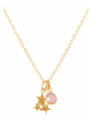 Halskette mit Anhänger Sternekonstellation Rosenquarz