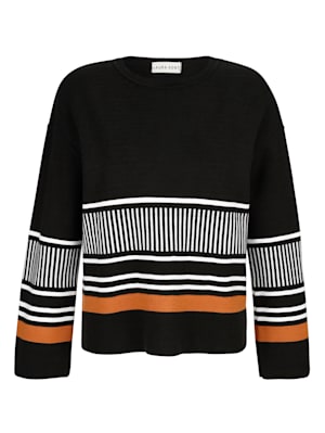 Pullover mit modernem Streifendesign