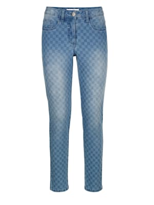 Jeans met ingeweven patroon