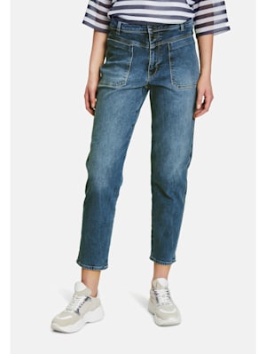 Cropped-Jeans mit Waschung