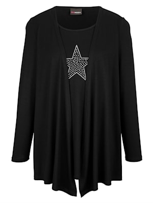 2-in-1 Shirt mit Sternenmotiv aus Nieten
