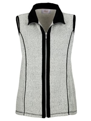 Sweat vesta s detaily v kontrastní barvě