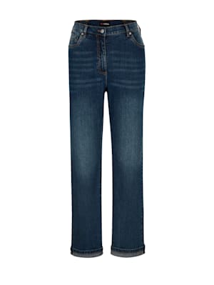 Jeans med fixerade uppvik