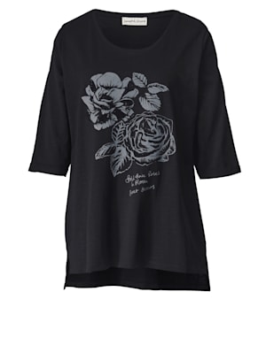 Vokuhila-Shirt mit Blumen-Print