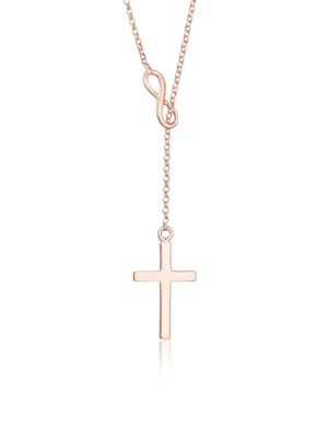 Halskette Y-Kette Kreuz Infinity Symbol 925 Silber