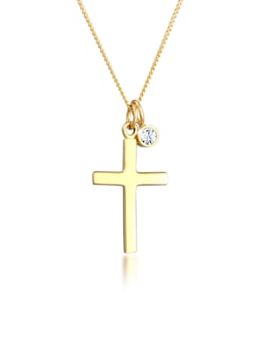 Halskette Kreuz Religion Kristalle 925 Silber