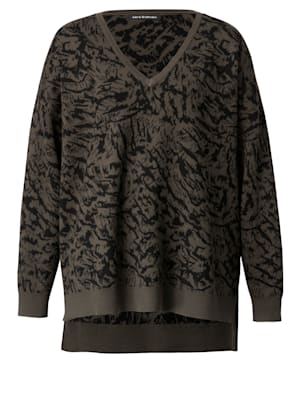 Pull-over à motif maille animalier