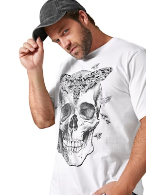 T-Shirt mit großem Totenkopf Print