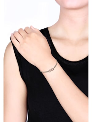Armband Infinity Unendlichkeit Nylon Bändchen 925Er Silber