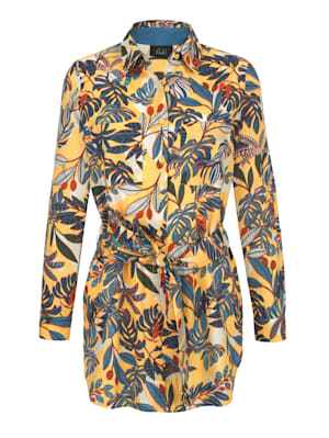 Lange blouse met modieuze bladerenprint