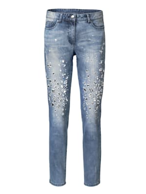 Jeans mit großer Strassdekoration
