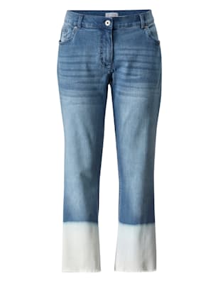 Jeans met gebleekte zoom