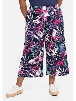 Strandhose in Culotte-Form mit floralem Print