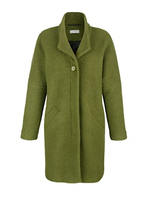 Vlněný kabát s módním kalichovým límcem