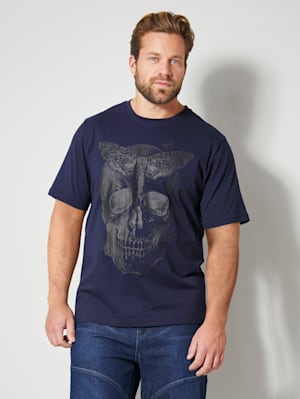 T-Shirt mit großem Totenkopf Print