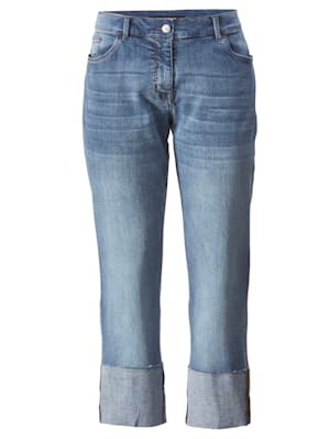 Jeans met brede omslag aan de zoom