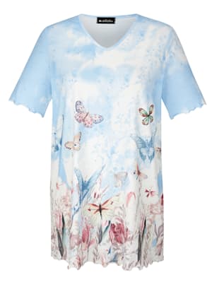 T-shirt long à imprimé floral