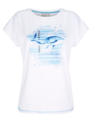 Shirt mit Wal-Aquarellmotiv