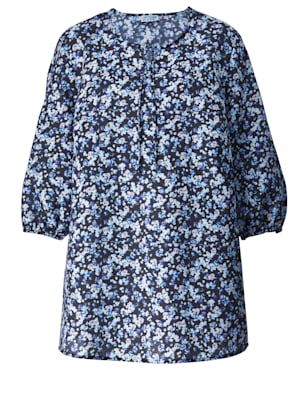 Tunika-Bluse mit floralem Muster