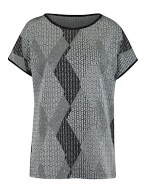 Top in a graphic jacquard knit