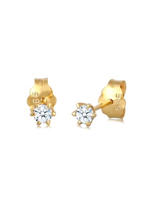 Ohrringe Elegant Klassisch Diamant (0.12 Ct.) 585 Gelbgold