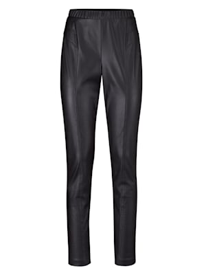 Faux leather trousers with dividing seams