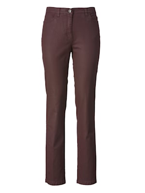 5-pocket trousers in leather look