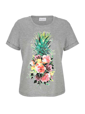 T-shirt à imprimé ananas abstrait
