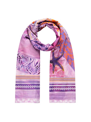 Edel-Schal aus Baumwolle und Seide mit „SUNNY“-Print